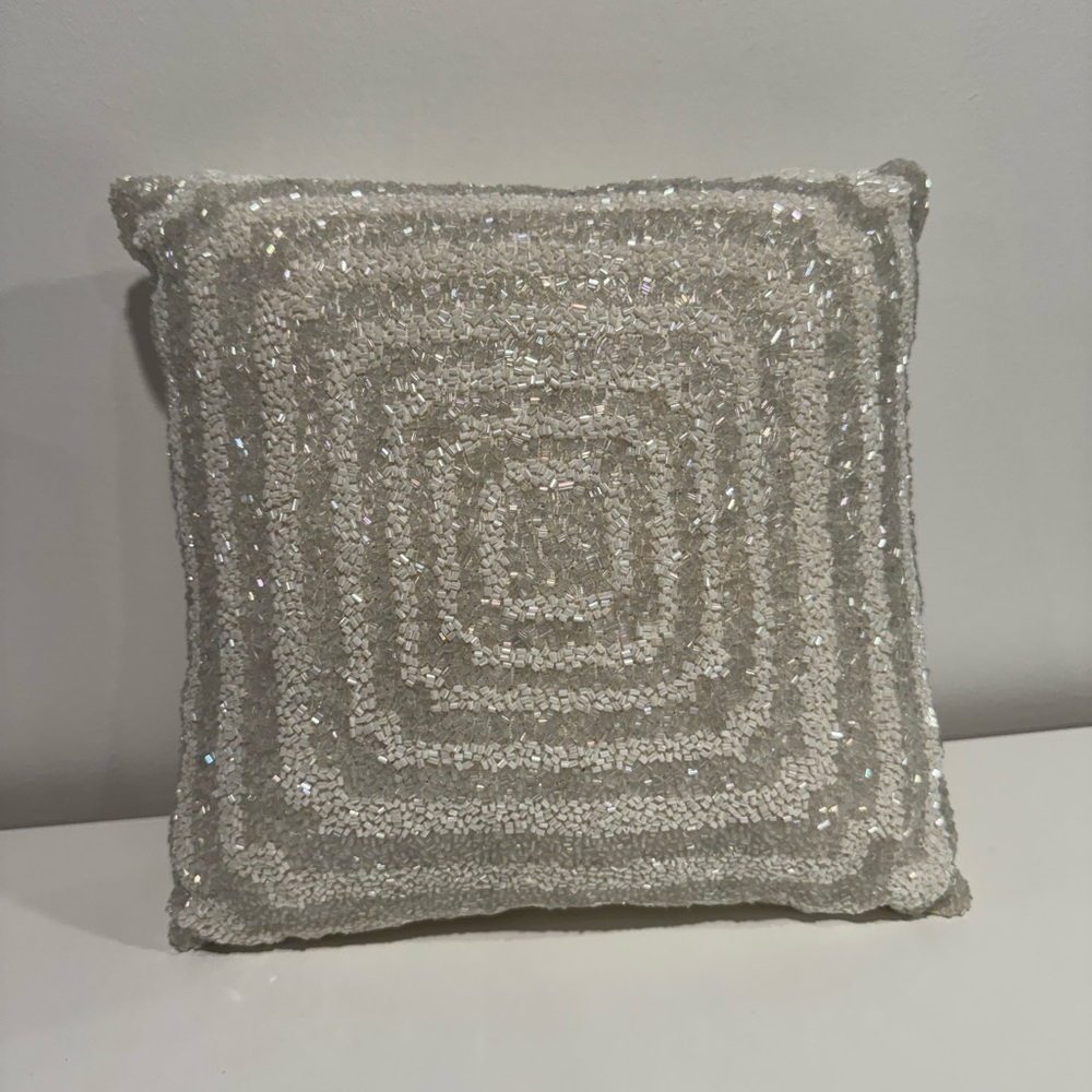 Decorative Beaded Square Pillow